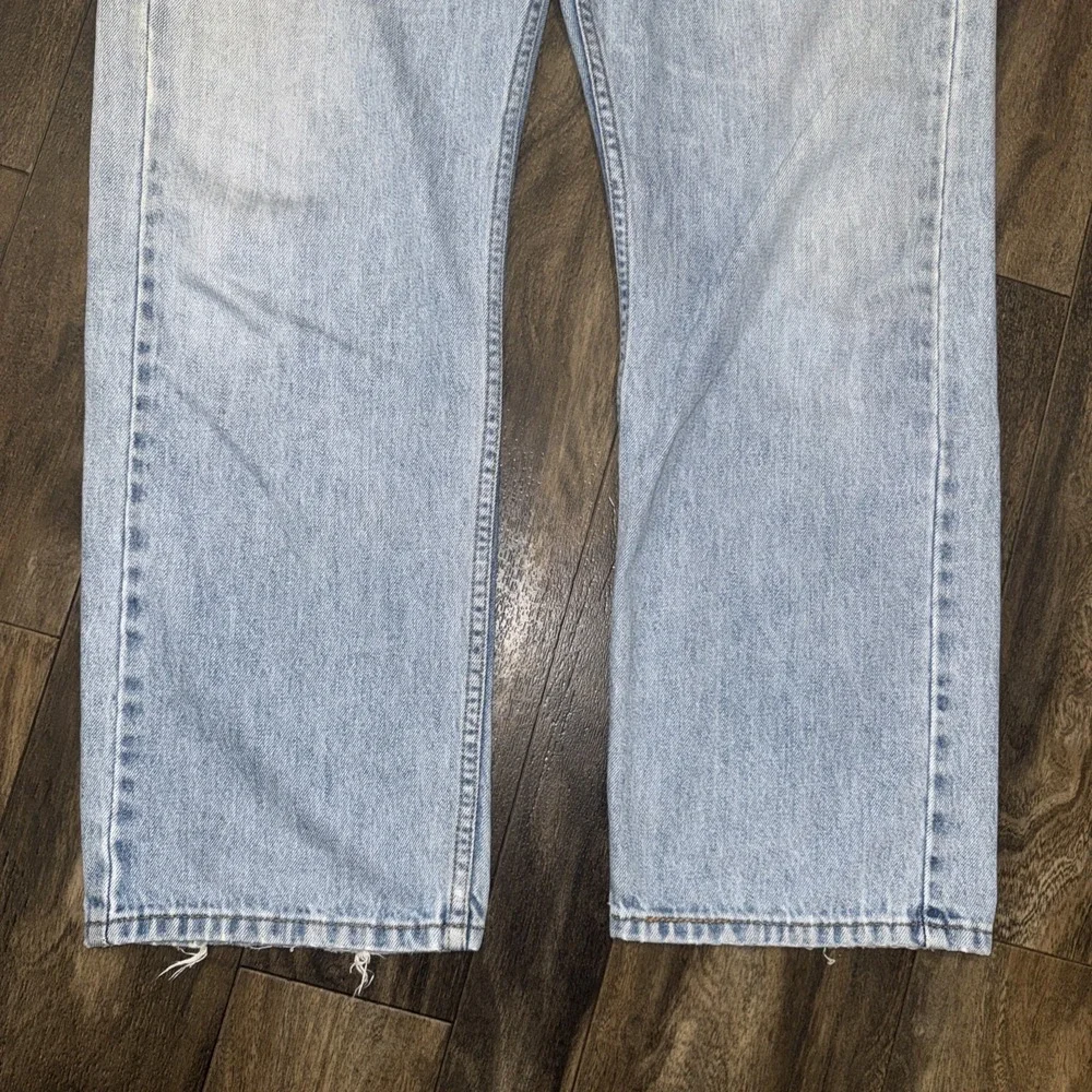Levi's 505 Distressed Straight Leg‎ Light Wash Denim Jeans Men's Size 38x30